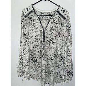 Lucky Brand Long Sleeve Floral Peasant Top